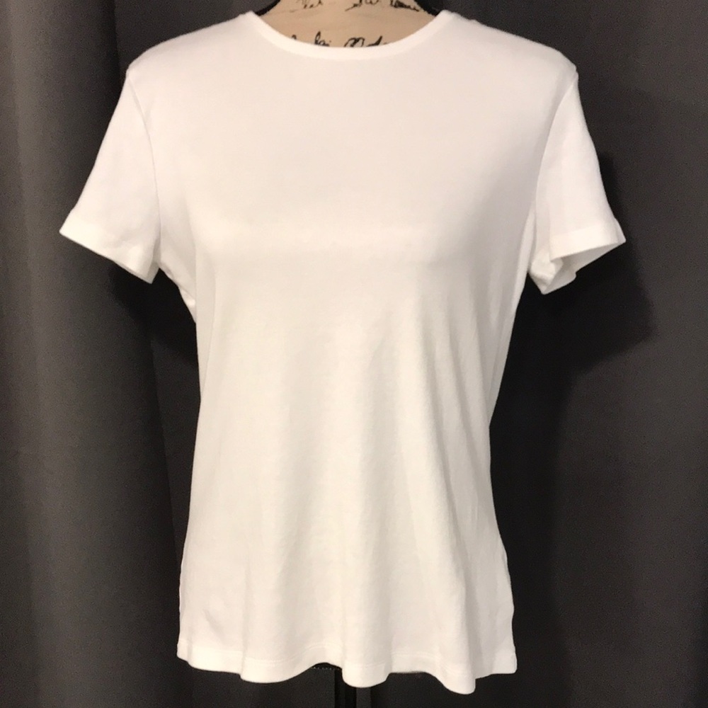 Croft & Barrow White Fitted Short Sleeve T-Shirt